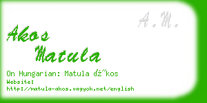 akos matula business card